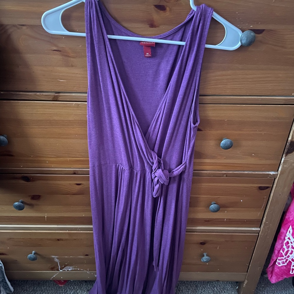 Purple Sleeveless midi Dress